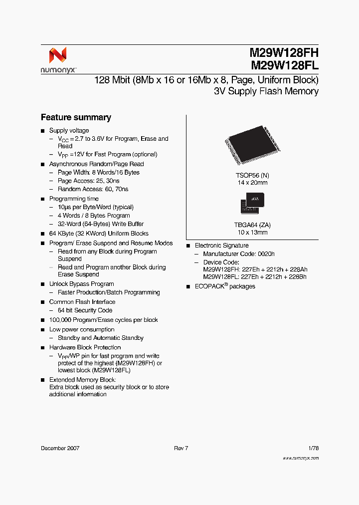 M29W128FH_4734325.PDF Datasheet