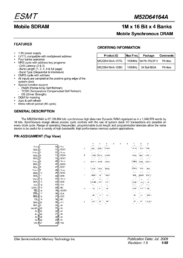 M52D64164A-10BG_4630619.PDF Datasheet