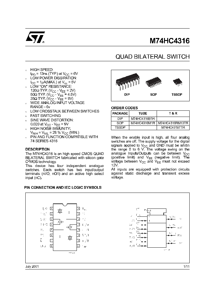 M74HC4316_4216728.PDF Datasheet