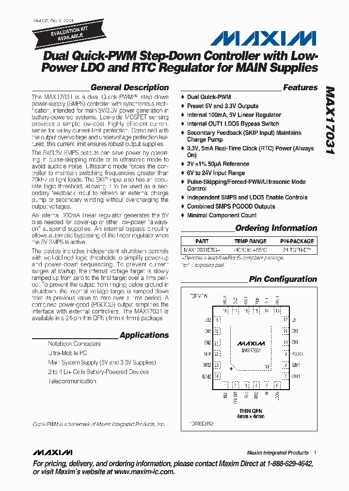 MAX17031ETG_4664414.PDF Datasheet