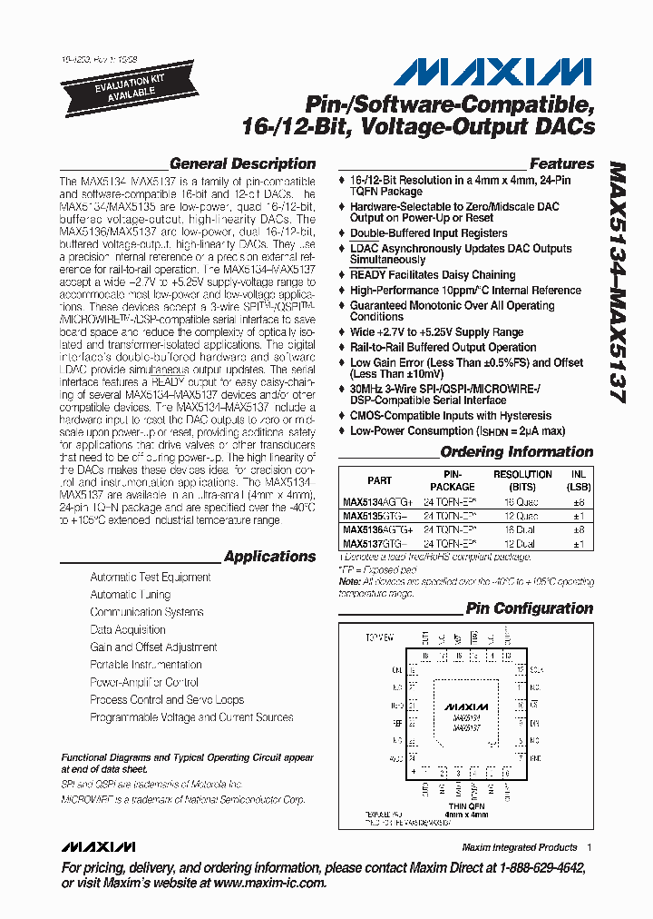 MAX5134AGTG_4395073.PDF Datasheet