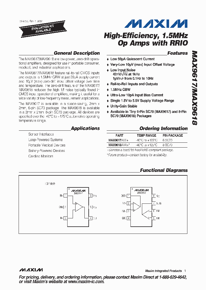 MAX9617AXT_4469065.PDF Datasheet