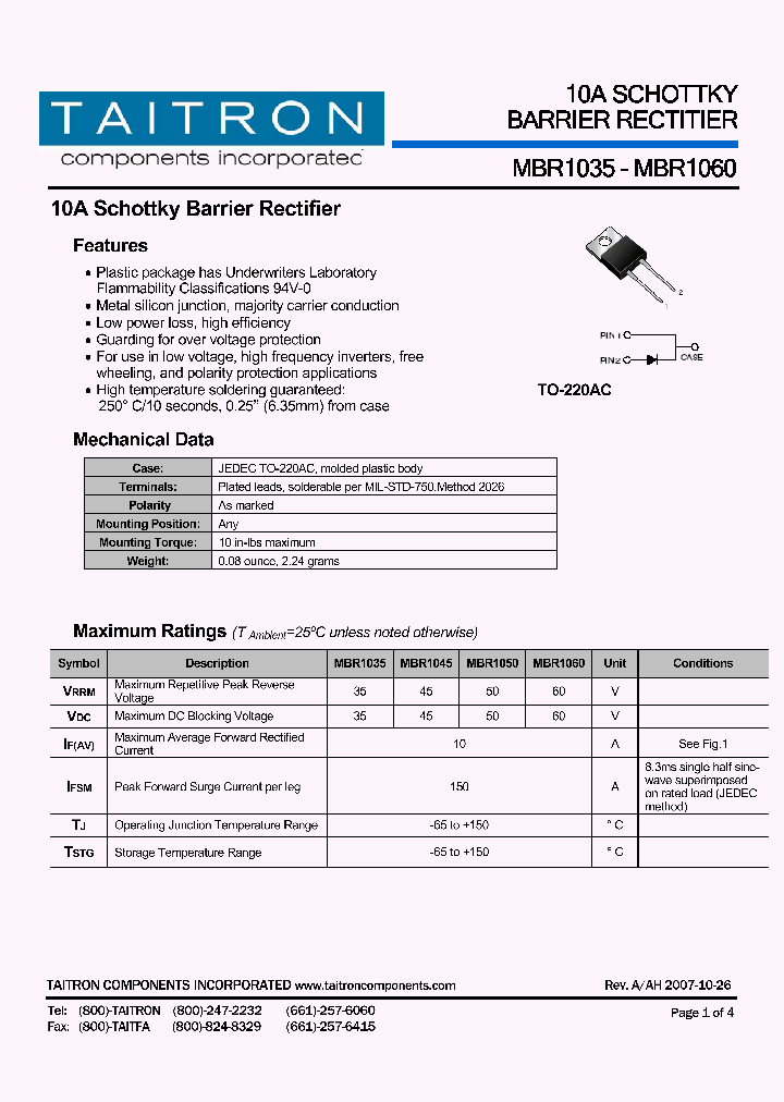 MBR1035_4869631.PDF Datasheet