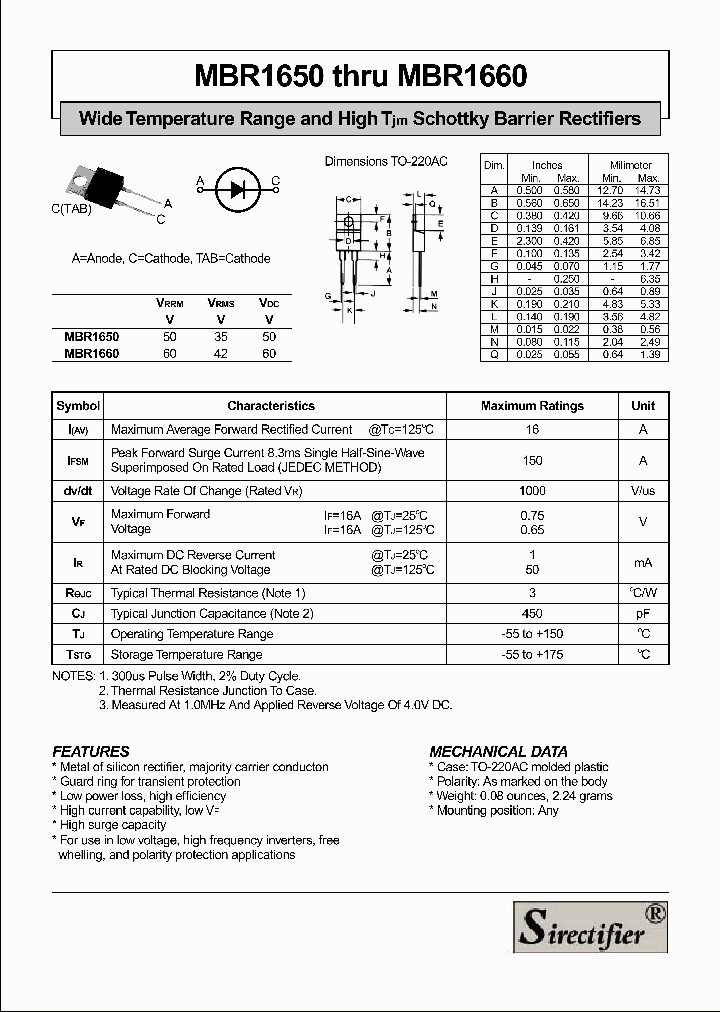 MBR1650_4307056.PDF Datasheet