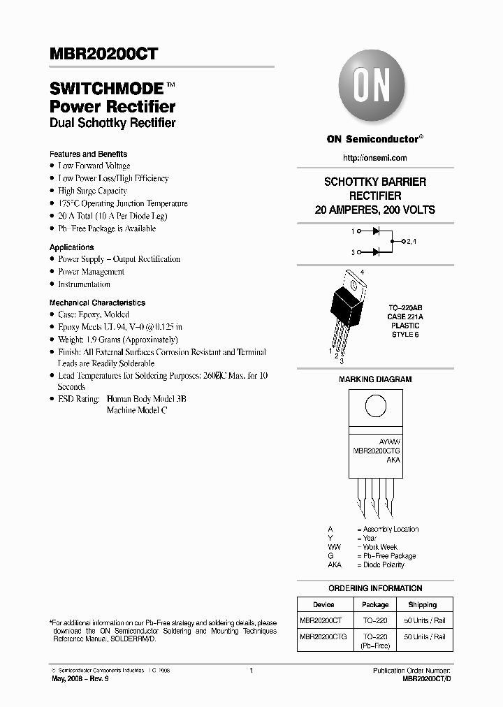 MBR20200CTG_4637682.PDF Datasheet