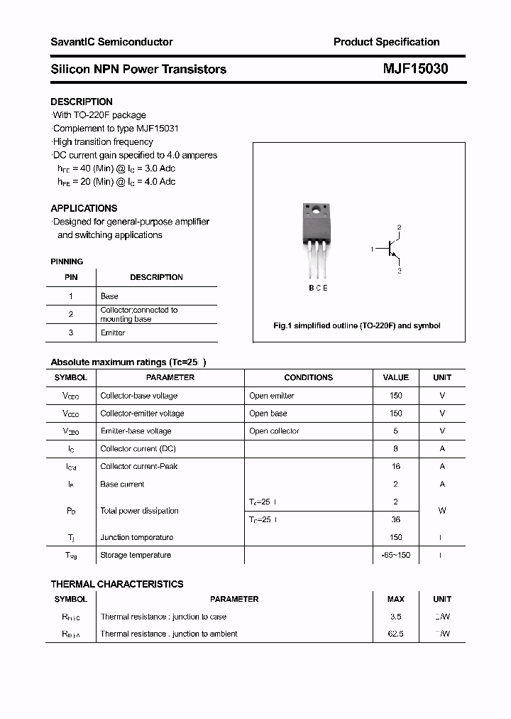 MJF15030_4815927.PDF Datasheet