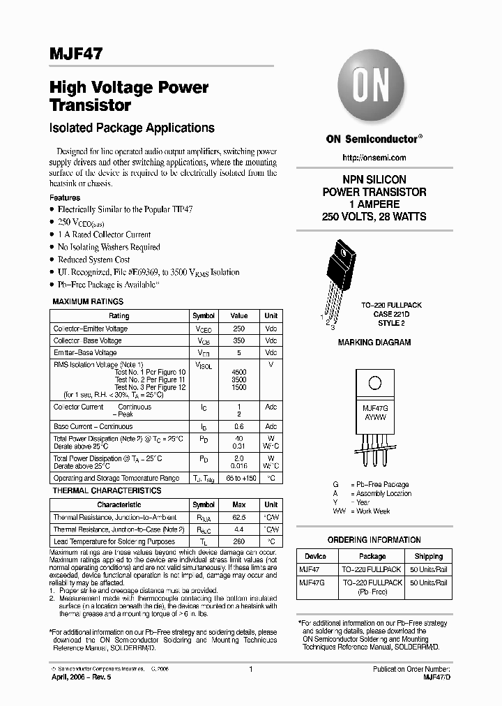MJF47_4700414.PDF Datasheet