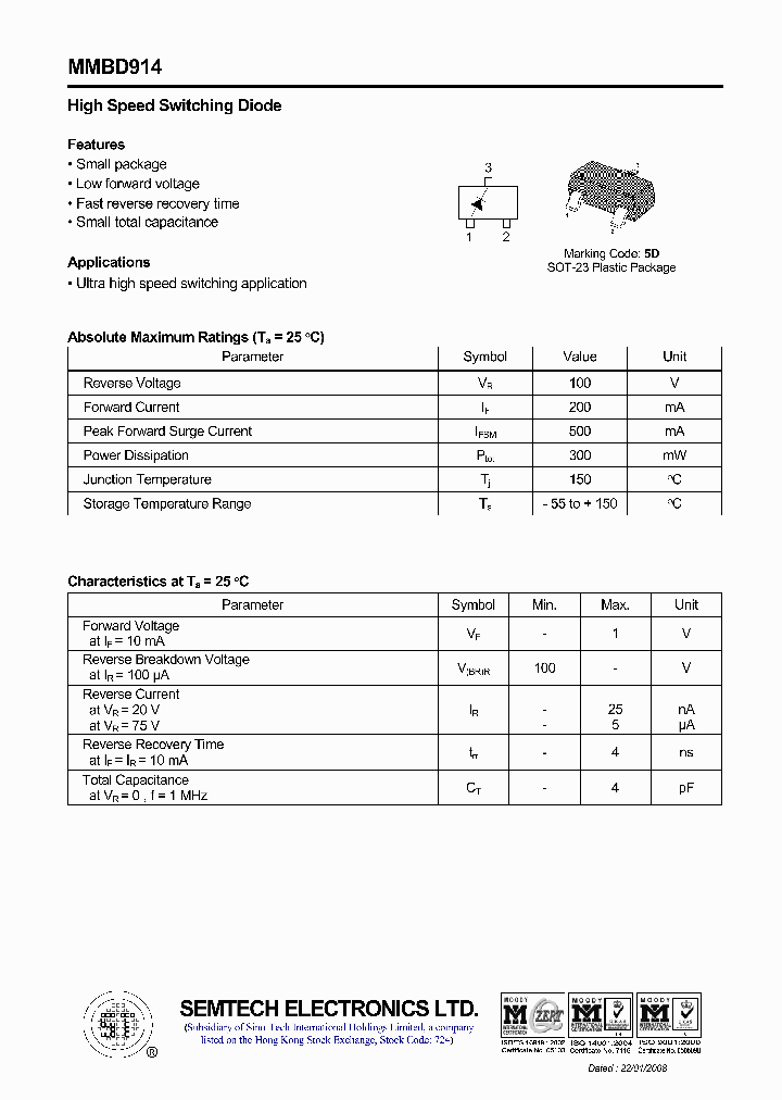 MMBD914_4423593.PDF Datasheet