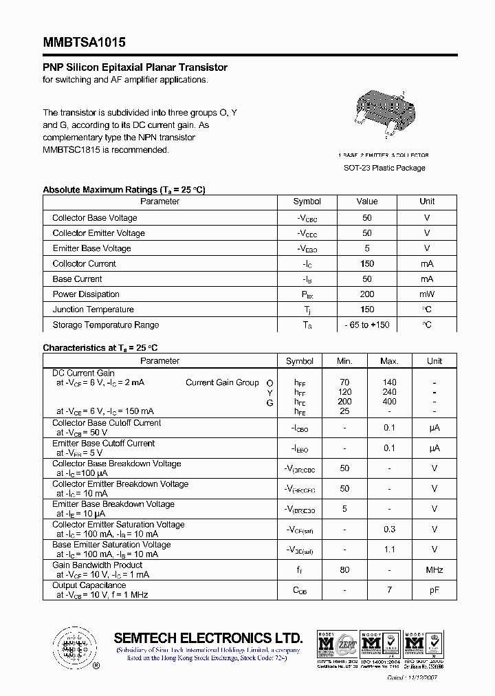 MMBTSA1015_4522818.PDF Datasheet