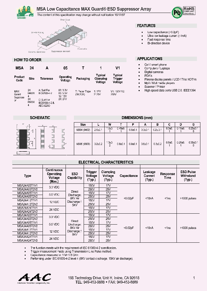 MSA34A03T1V1_4651573.PDF Datasheet