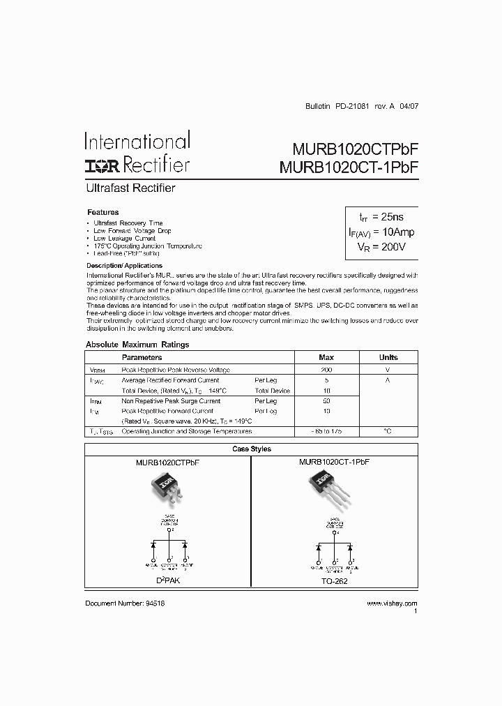 MURB1020CT-1PUF_4169685.PDF Datasheet