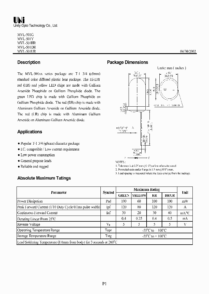 MVL-501DR_4695056.PDF Datasheet