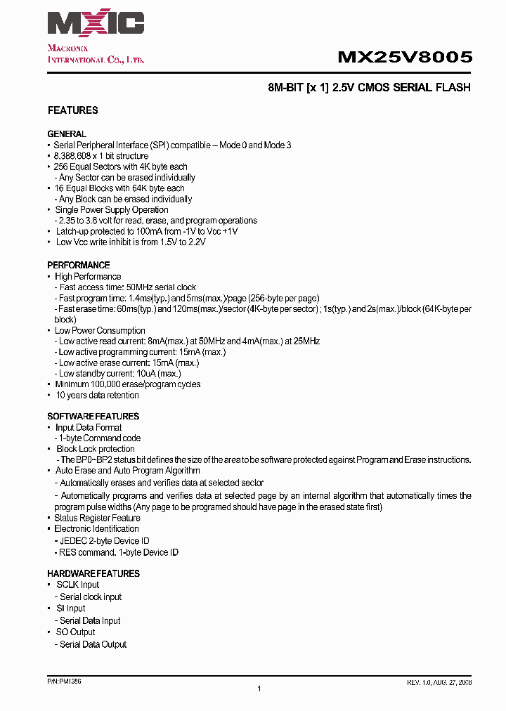 MX25V8005_4437684.PDF Datasheet