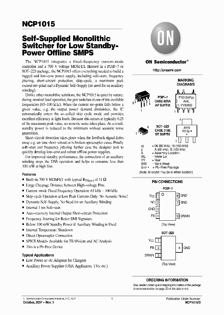 NCP1015_4587758.PDF Datasheet