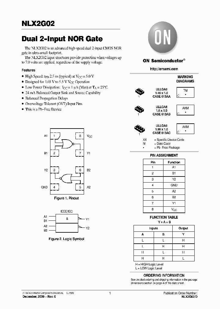 NLX2G02CMX1TCG_4590440.PDF Datasheet