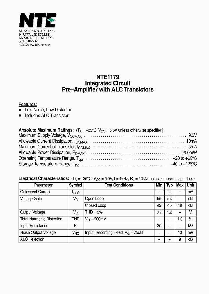 NTE1179_4386382.PDF Datasheet