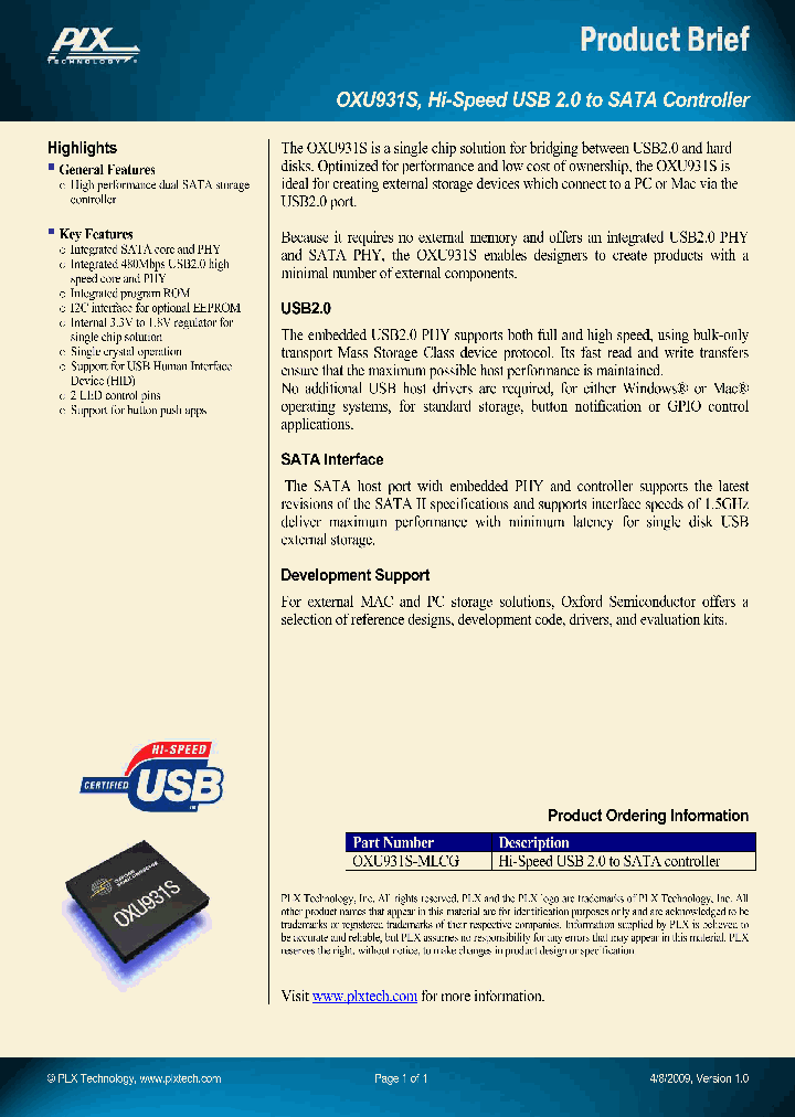 OXU931S_4623115.PDF Datasheet