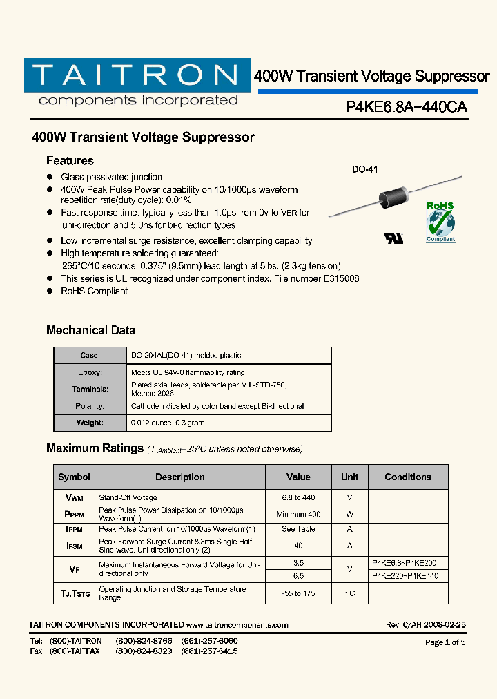 P4KE68A_4689911.PDF Datasheet