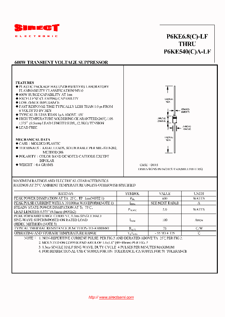 P6KE150A-LF_4864643.PDF Datasheet