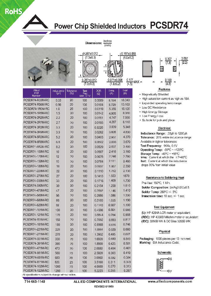 PCSDR74-122M-RC_4591726.PDF Datasheet