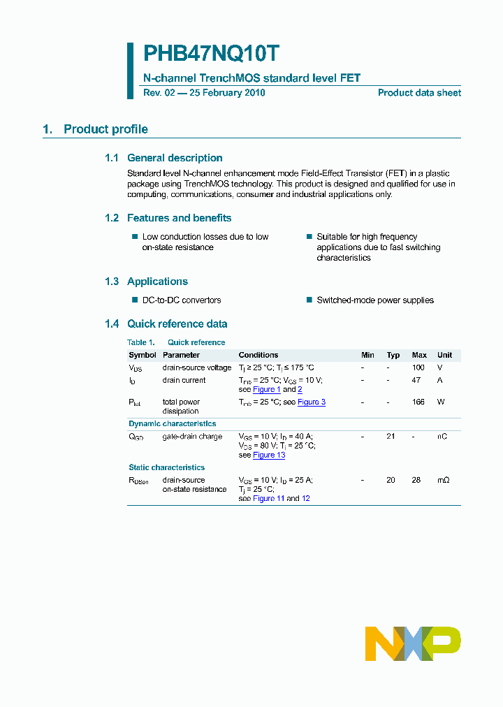 PHB47NQ10T_4652972.PDF Datasheet