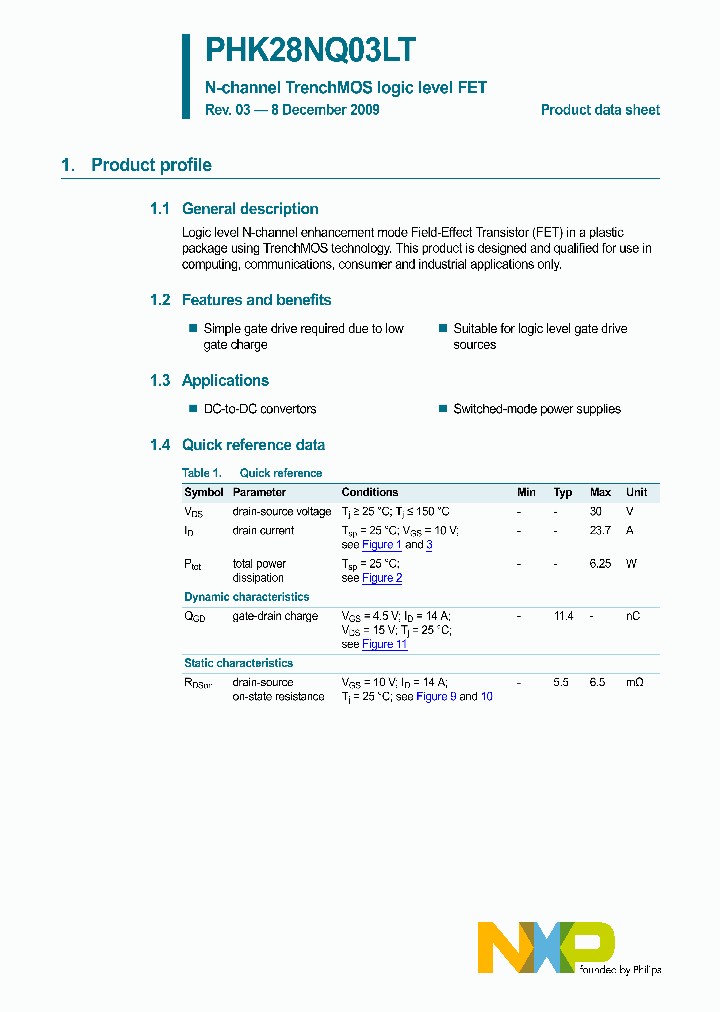 PHK28NQ03LT_4853337.PDF Datasheet