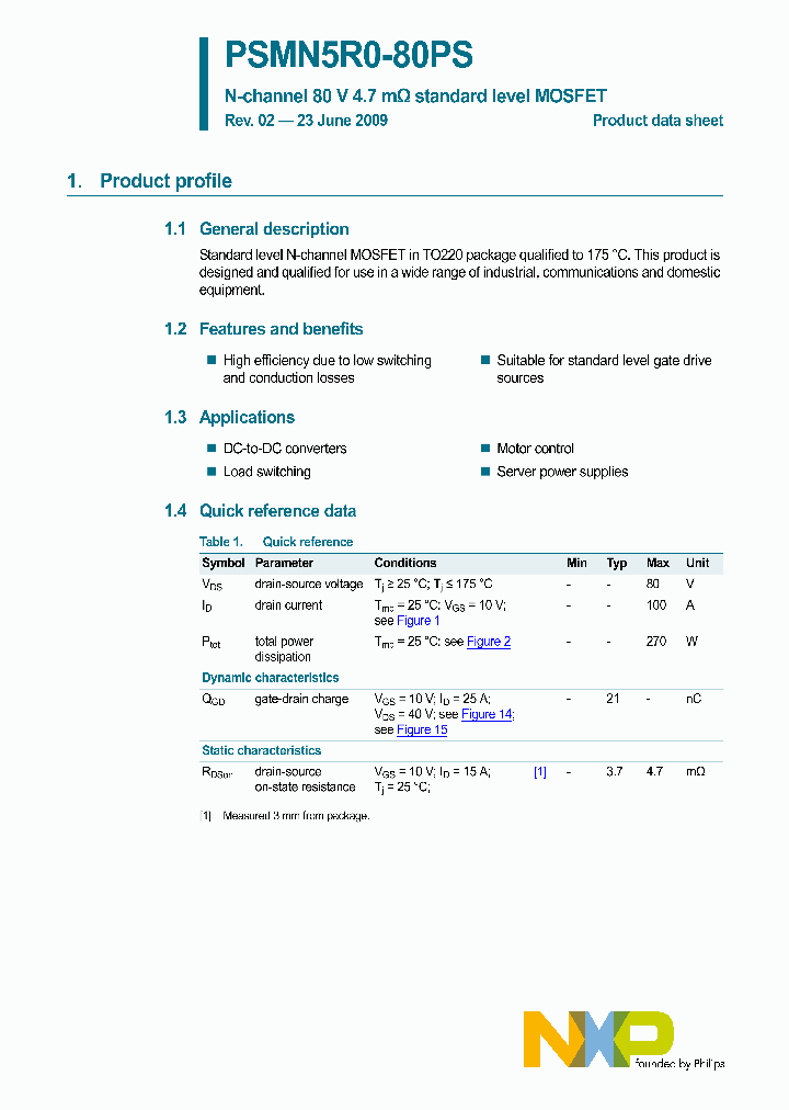 PSMN5R0-80PS_4670873.PDF Datasheet