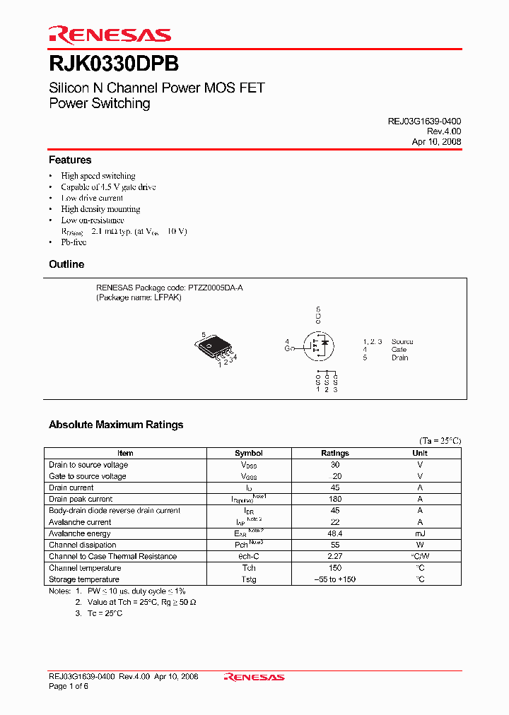 RJK0330DPB_4240964.PDF Datasheet