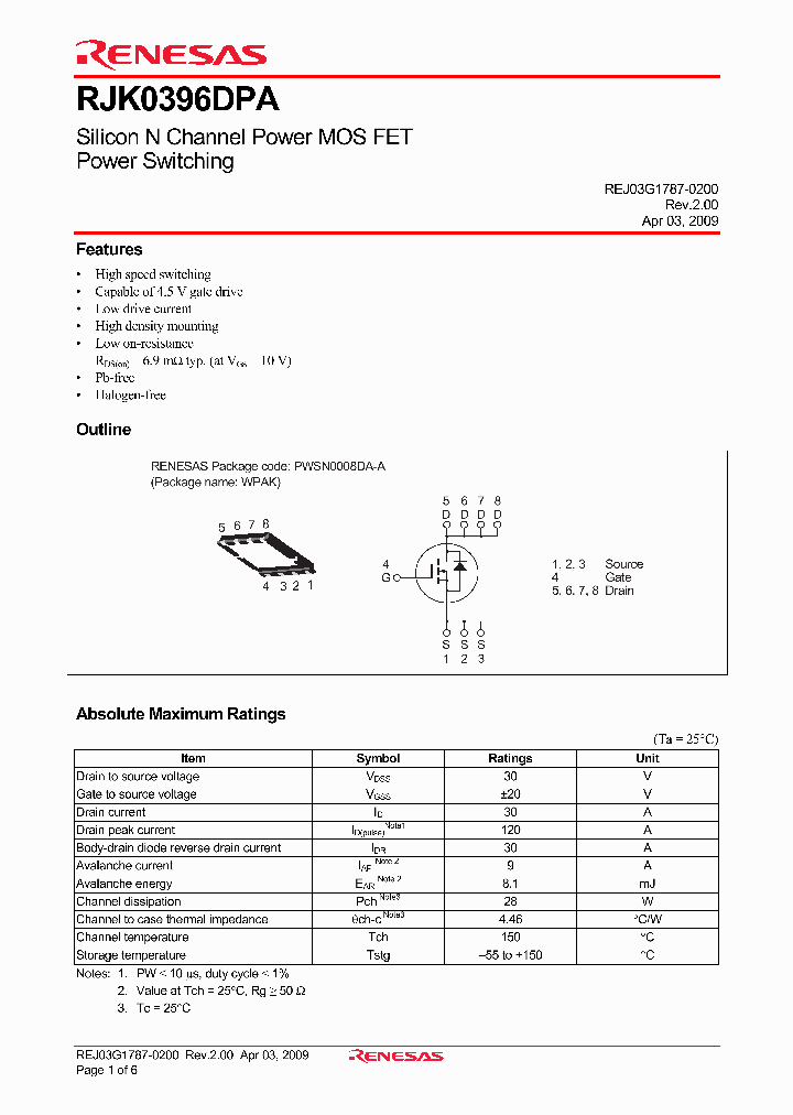 RJK0396DPA_4436484.PDF Datasheet