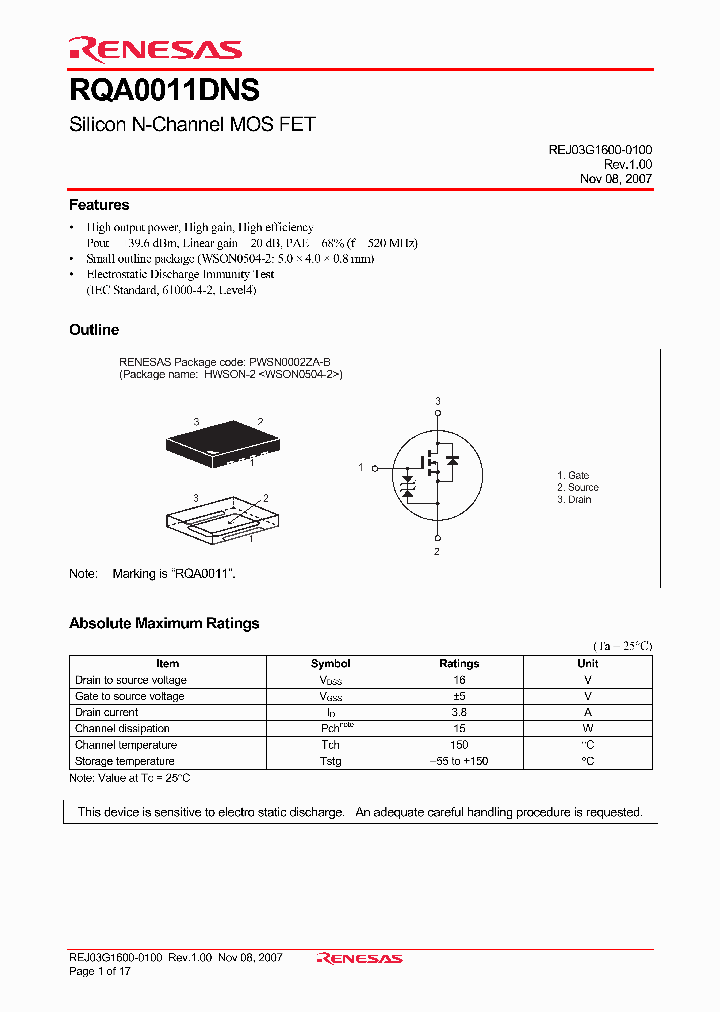 RQA0011DNSTB-E_4254660.PDF Datasheet