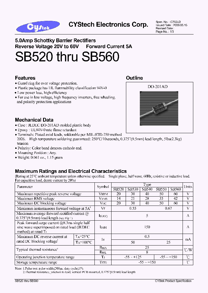 SB520_4535427.PDF Datasheet