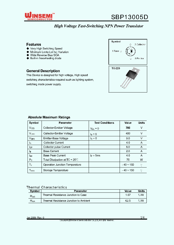 SBP13005D_4893301.PDF Datasheet