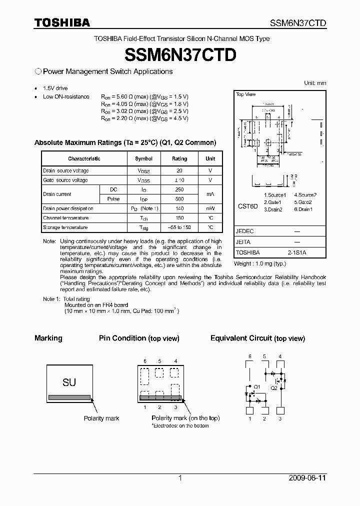 SSM6N37CTD_4550717.PDF Datasheet