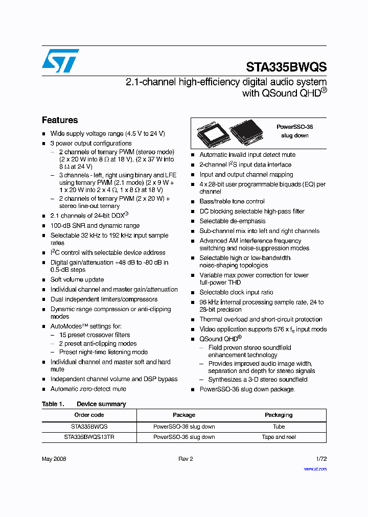 STA335BWQS13TR_4269716.PDF Datasheet