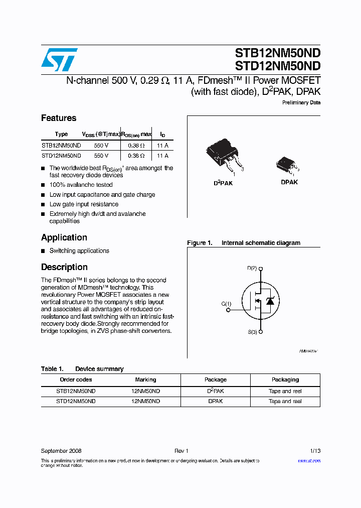 STD12NM50ND_4455934.PDF Datasheet