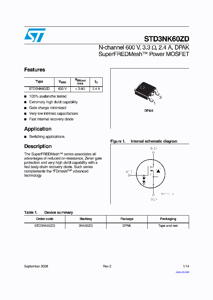 STD3NK60ZD_4346567.PDF Datasheet