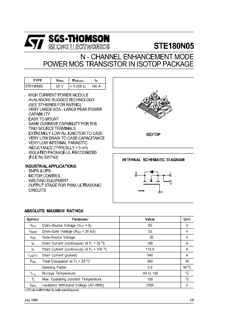 STE180N05_4640711.PDF Datasheet