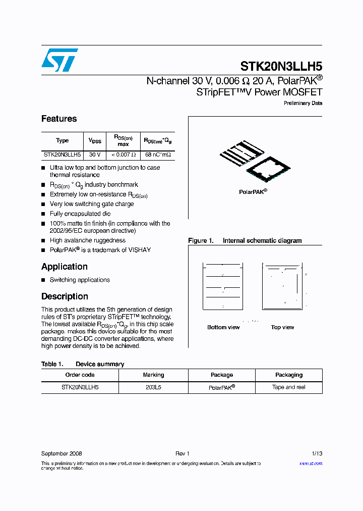 STK20N3LLH5_4263022.PDF Datasheet