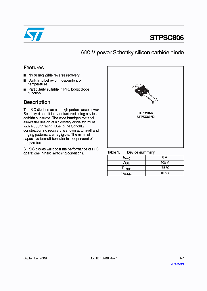 STPSC806_4594044.PDF Datasheet