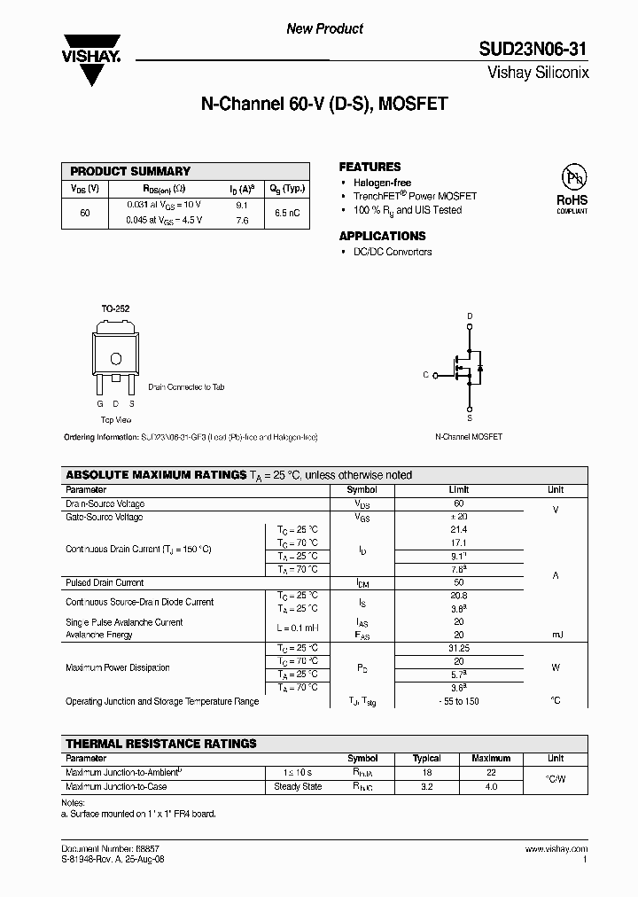 SUD23N06-31_4321121.PDF Datasheet