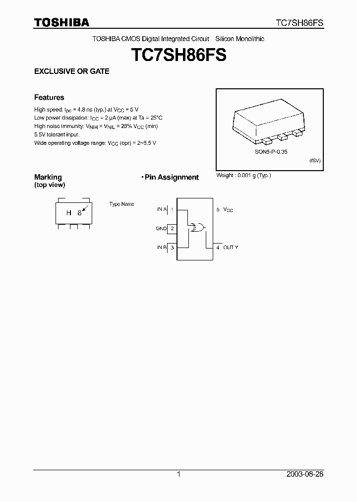 TC7SH86FS_4207993.PDF Datasheet