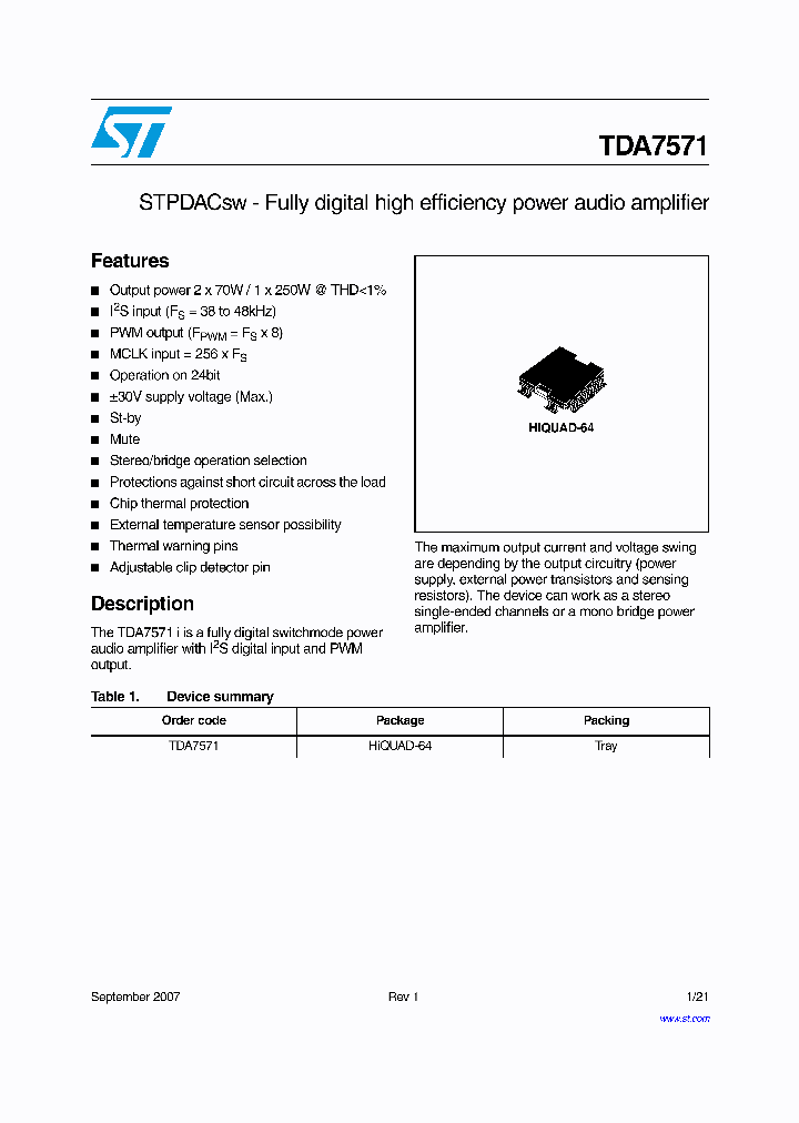 TDA7571_4290758.PDF Datasheet