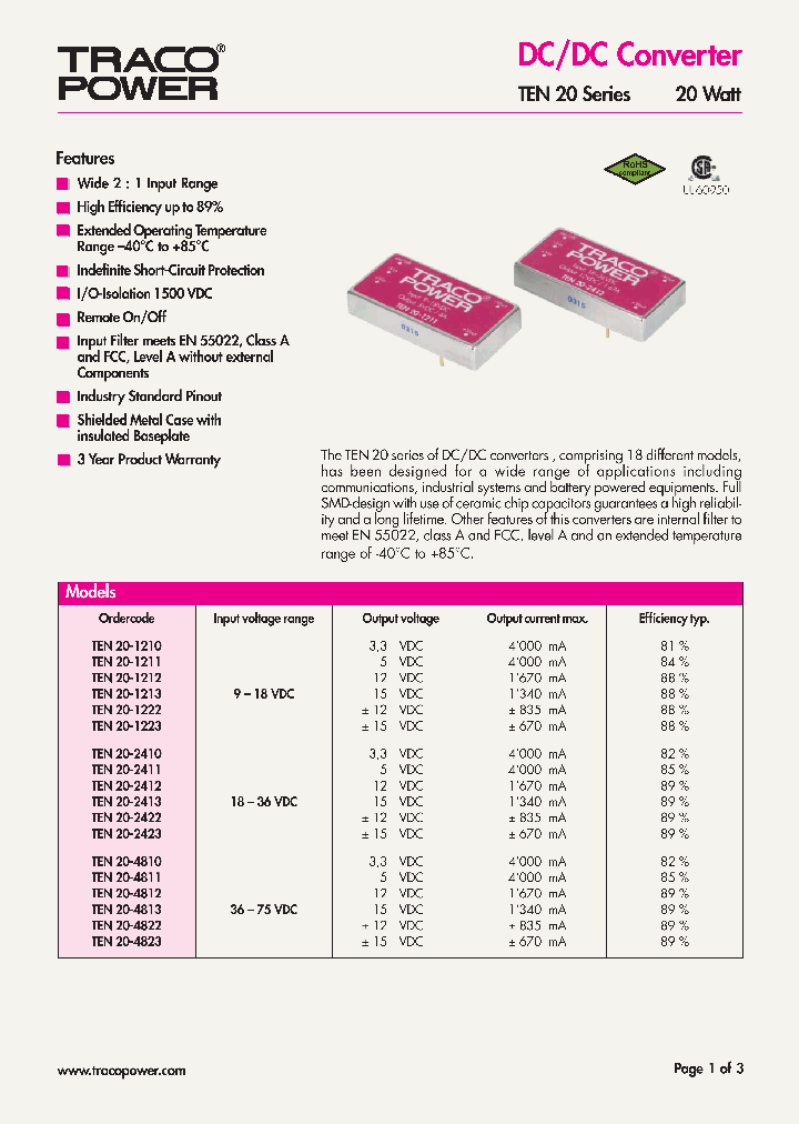 TEN20-1210_4426404.PDF Datasheet