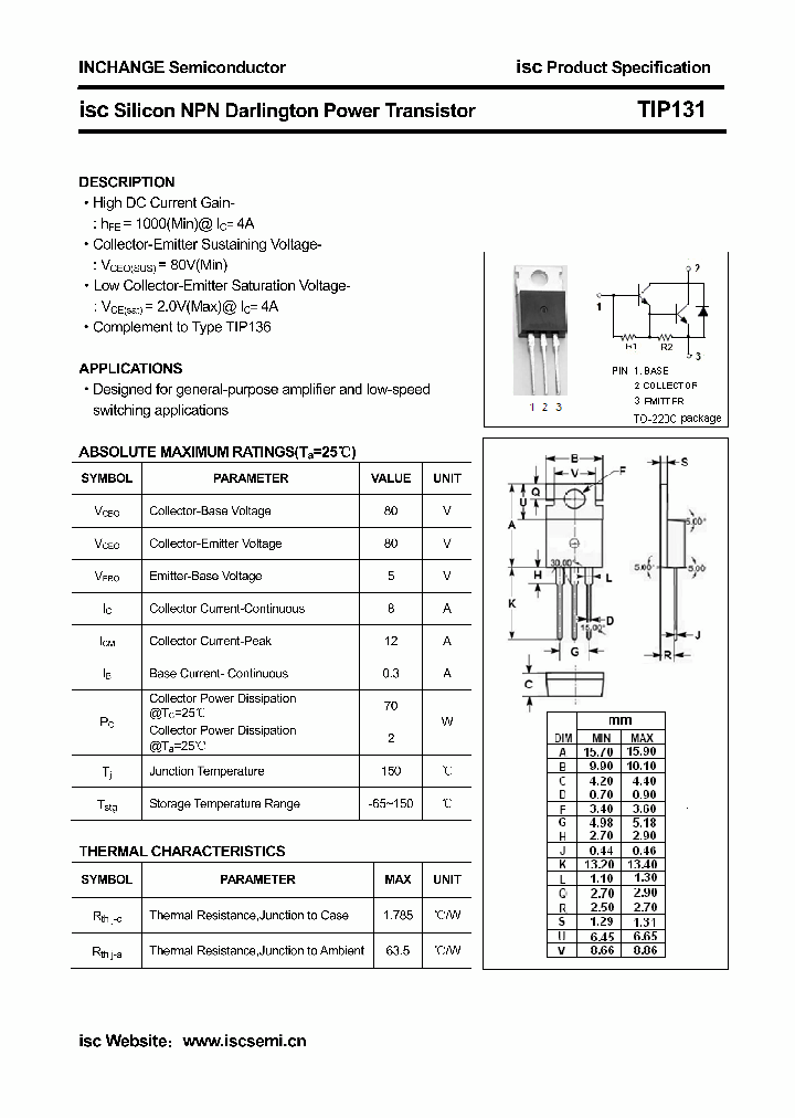 TIP131_4550572.PDF Datasheet