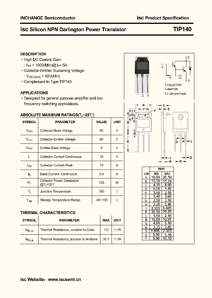 TIP140_4430583.PDF Datasheet