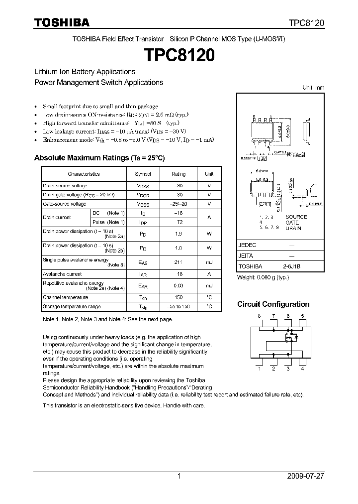 TPC8120_4797095.PDF Datasheet