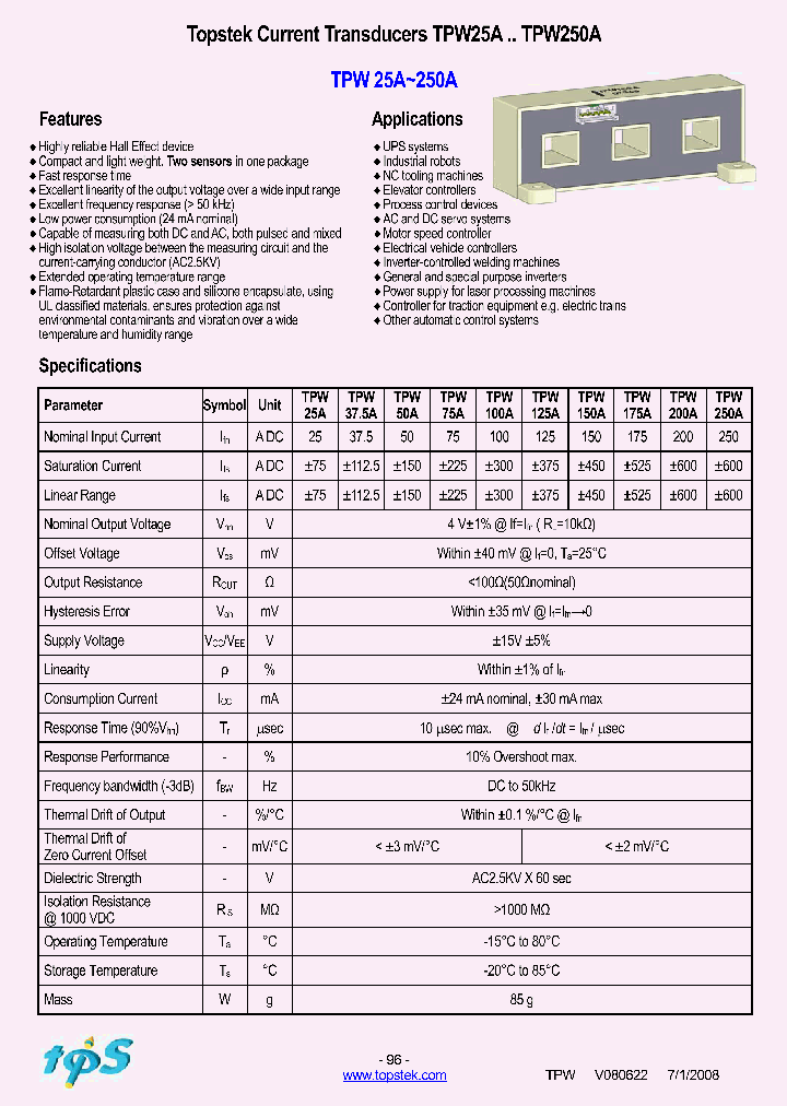 TPW100A_4192440.PDF Datasheet