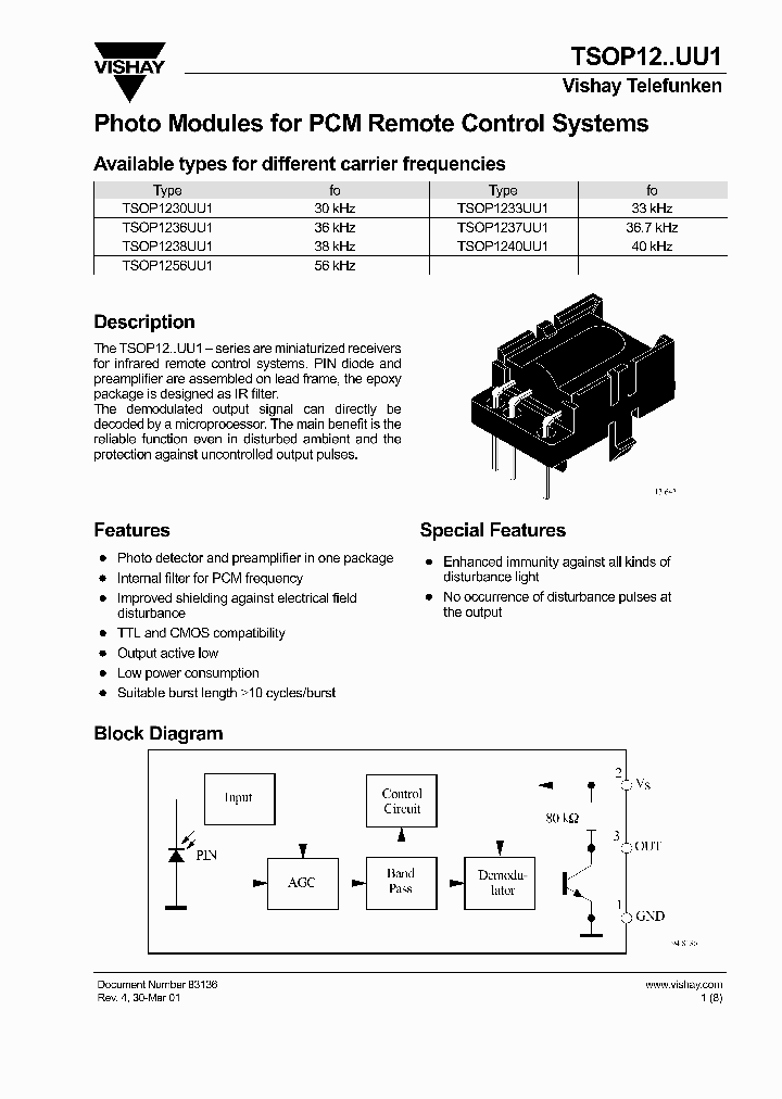 TSOP1230UU1_4567266.PDF Datasheet