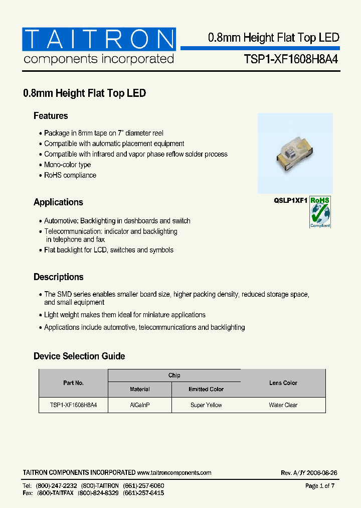 TSP1-XF1608H8A4_4189809.PDF Datasheet