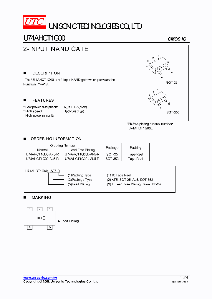 U74AHCT1G00_4847592.PDF Datasheet